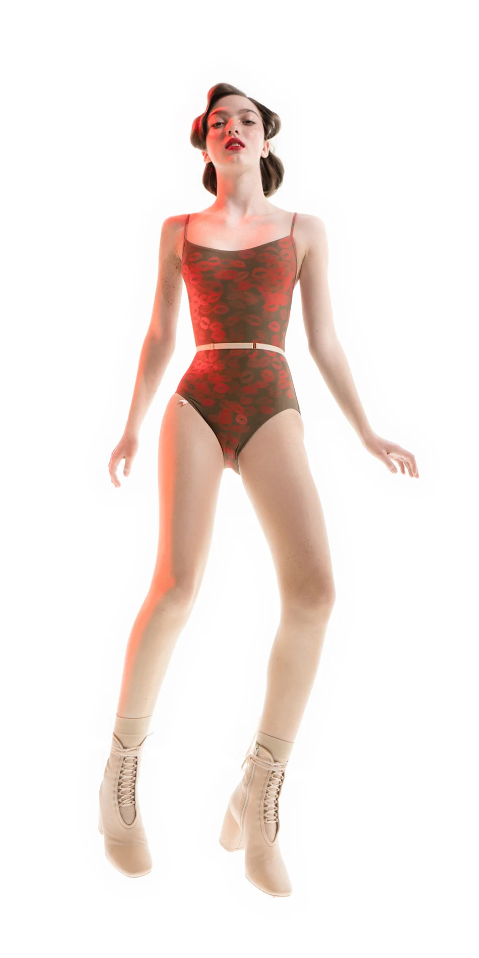 LIPSTICK classic camisole leotard chocolate on2