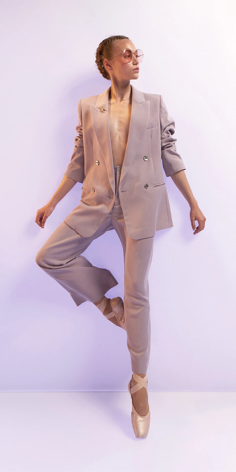BALLERINA SUIT hand tailored double breasted men’s jacket lavender 8