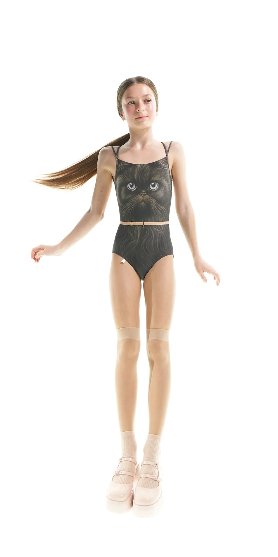 8JUNIOR CATavatar cross back leotard murk AI ONOFF 1