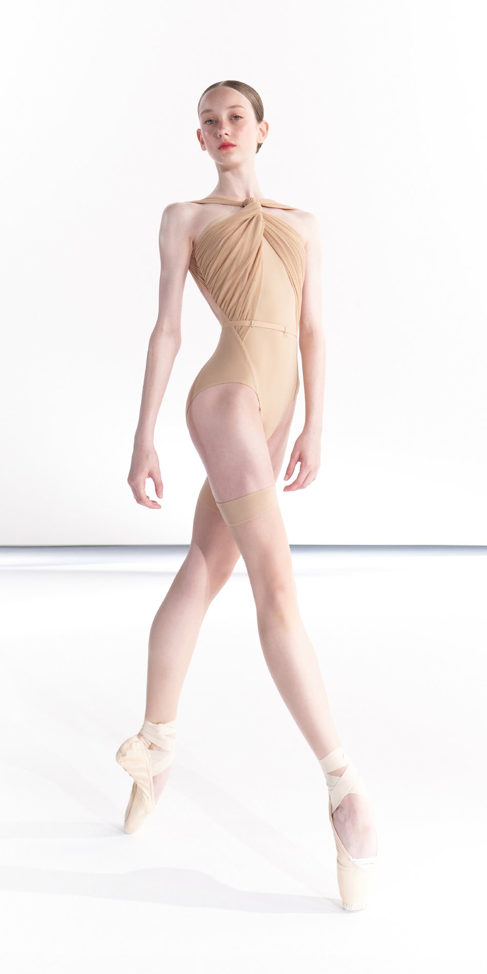 FOXY knotted neckline leotard nude 11