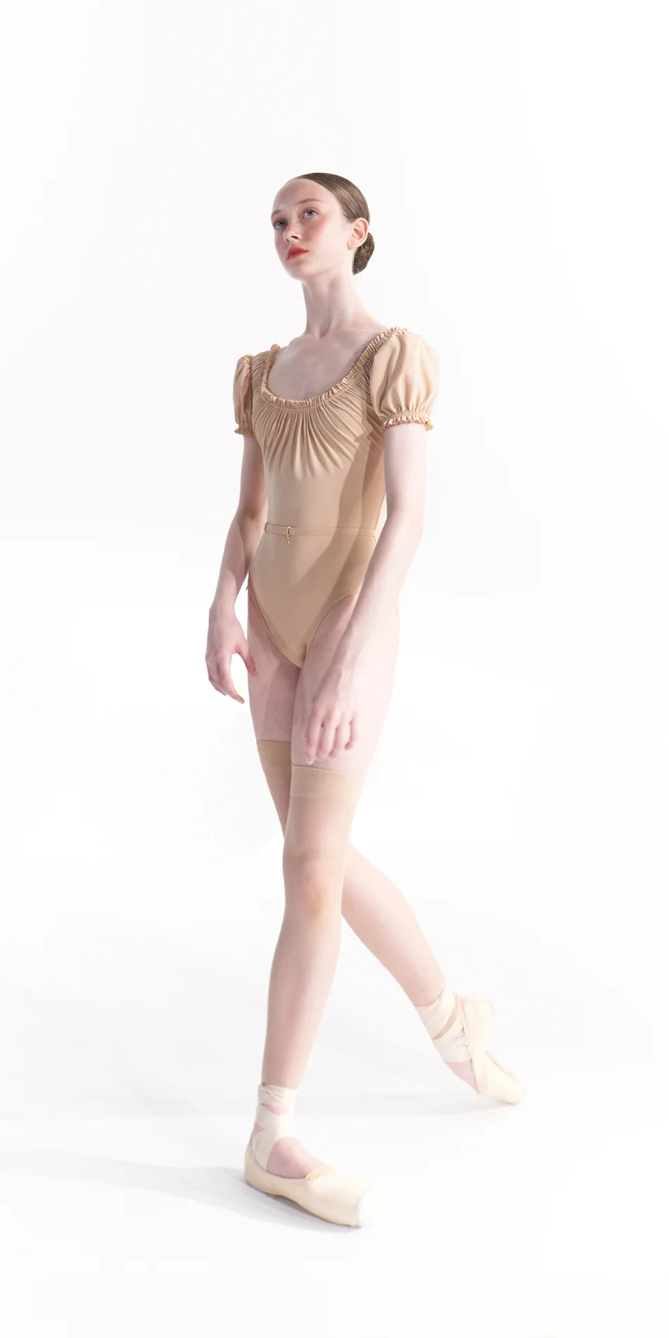 MAIDEN leotard with short puff sleeves nude 9 copy
