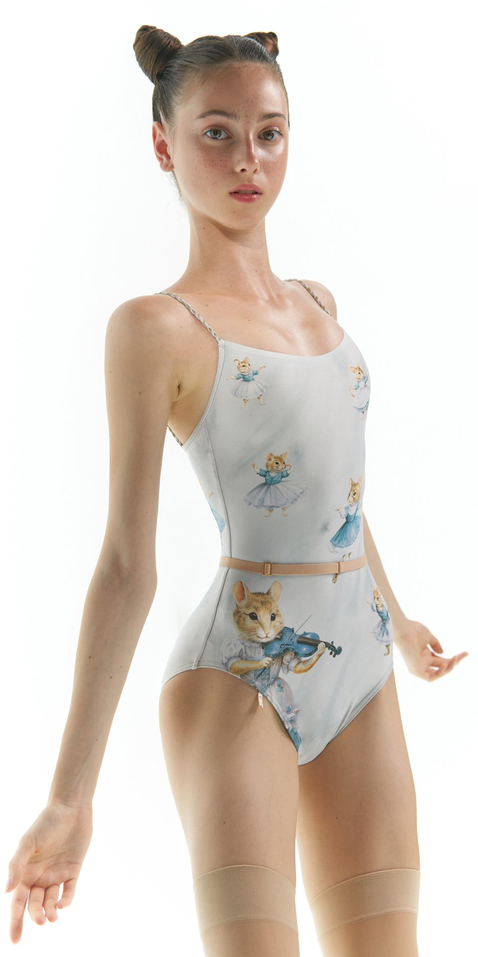 MOUSY – camisole leotard with hand braided straps – baby blue on1