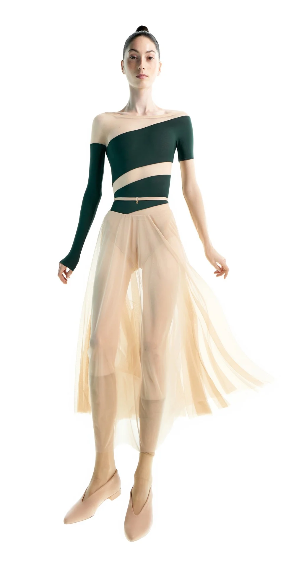 ILLUSION maxi skirt with briefs nude 4 copy
