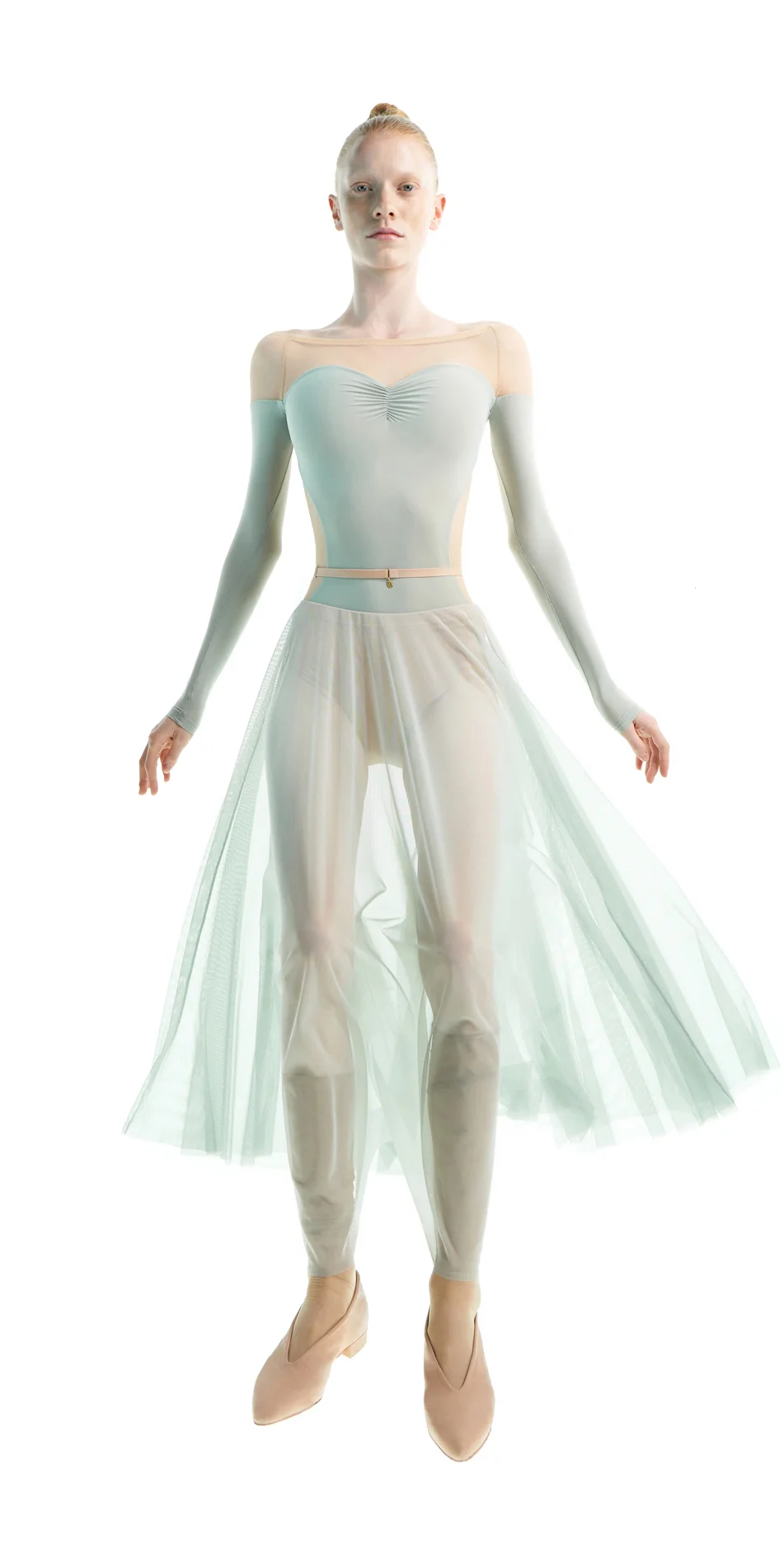 ILLUSION maxi skirt with briefs sage 5 copy