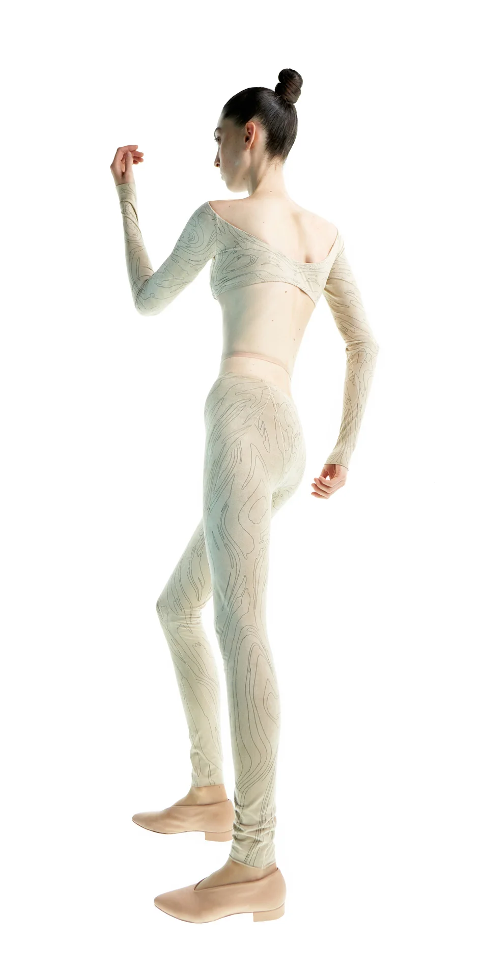 SUEDE CYCLONE spiral pantyhose bottle greenbeige 5 copy