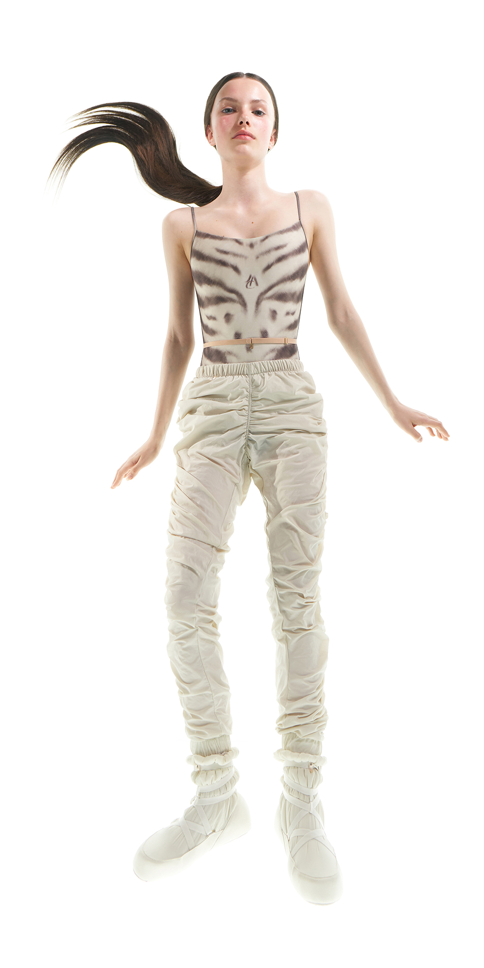 6PARA CUTE draped track pants marshmallow ONOFF 3