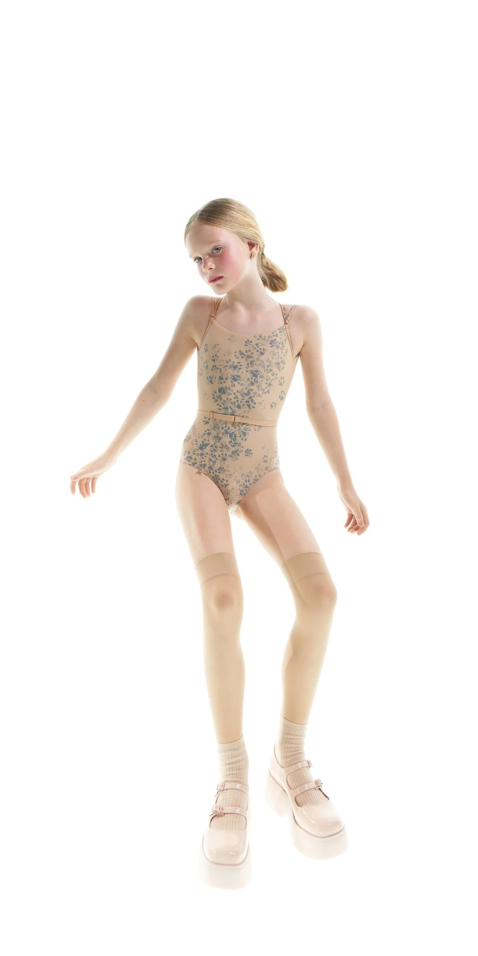 10JUNIOR CAT paw print cross back leotard indigo ONOFF 1