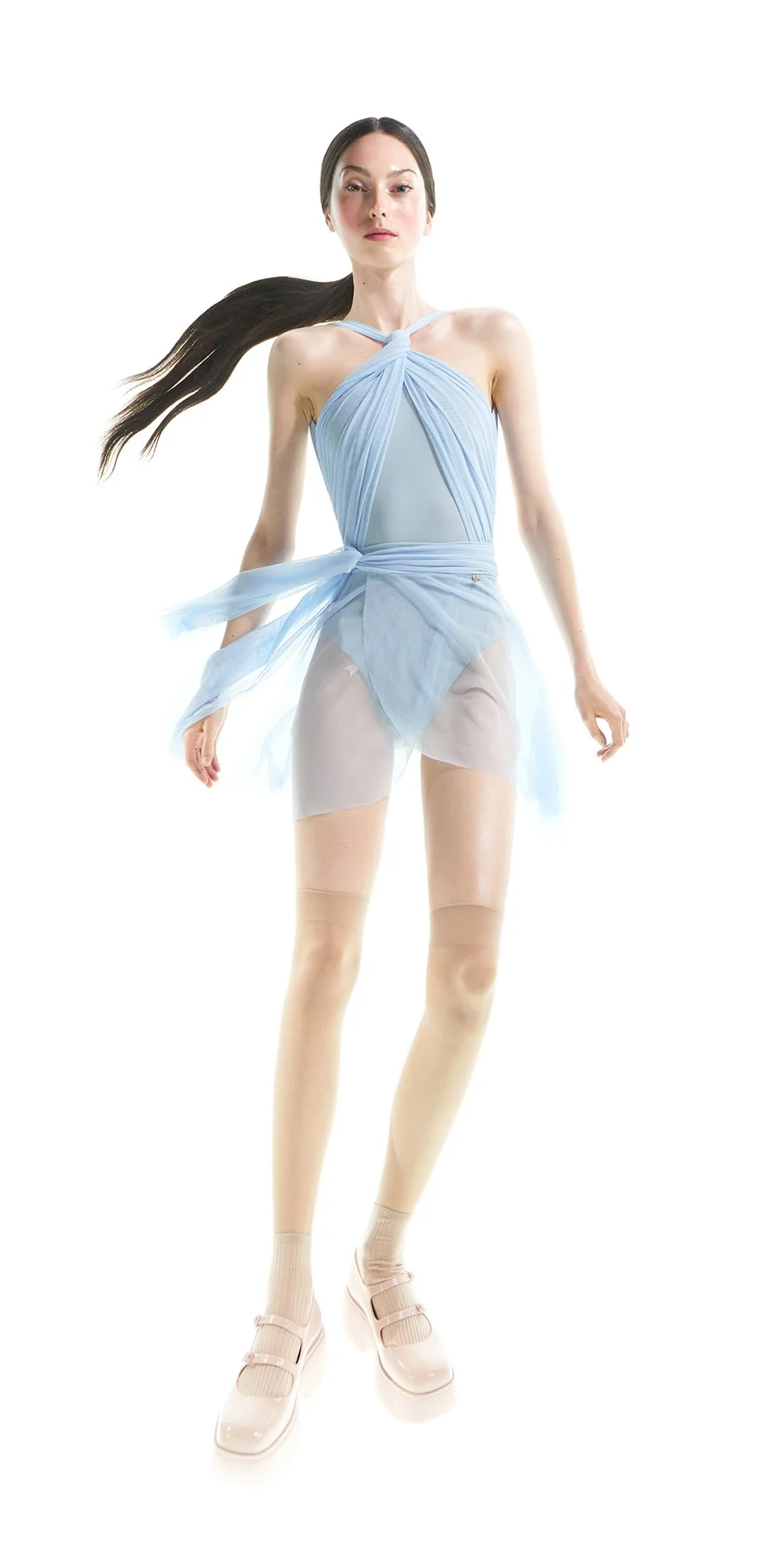 2GRES draped wrap skirt baby blue ONOFF 3