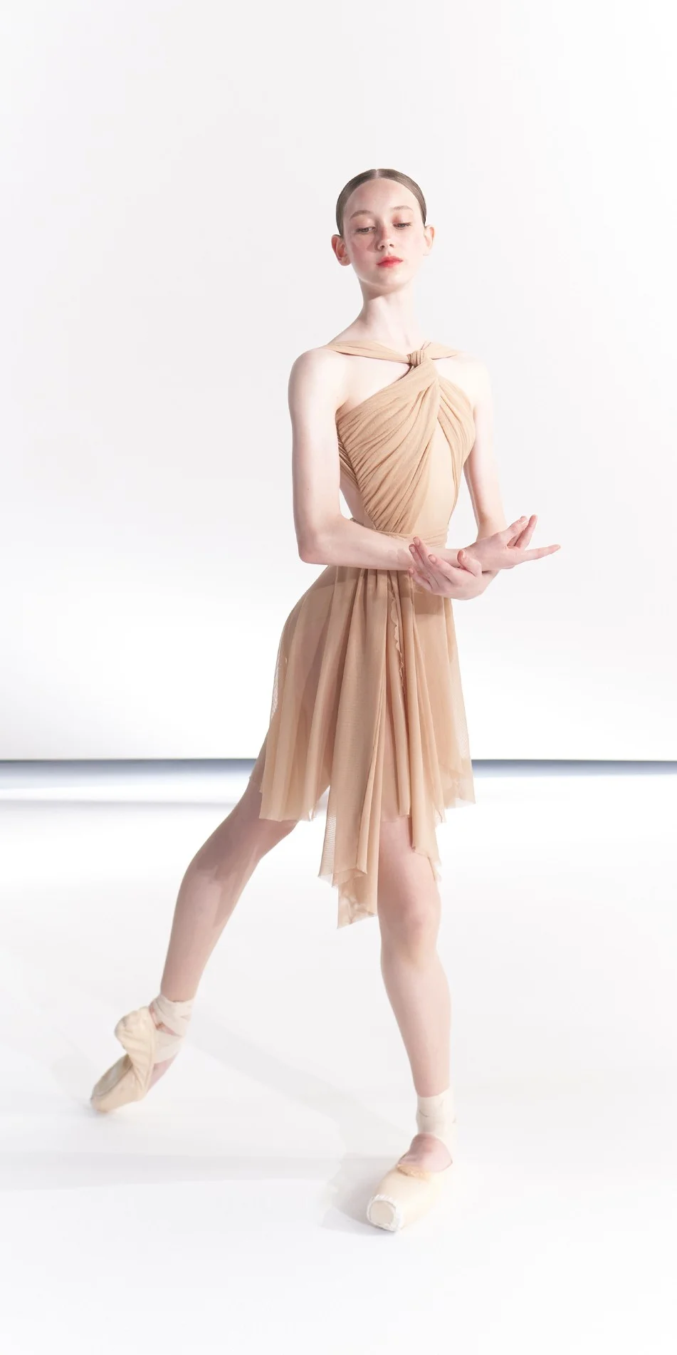 GRES draped wrap skirt nude 1