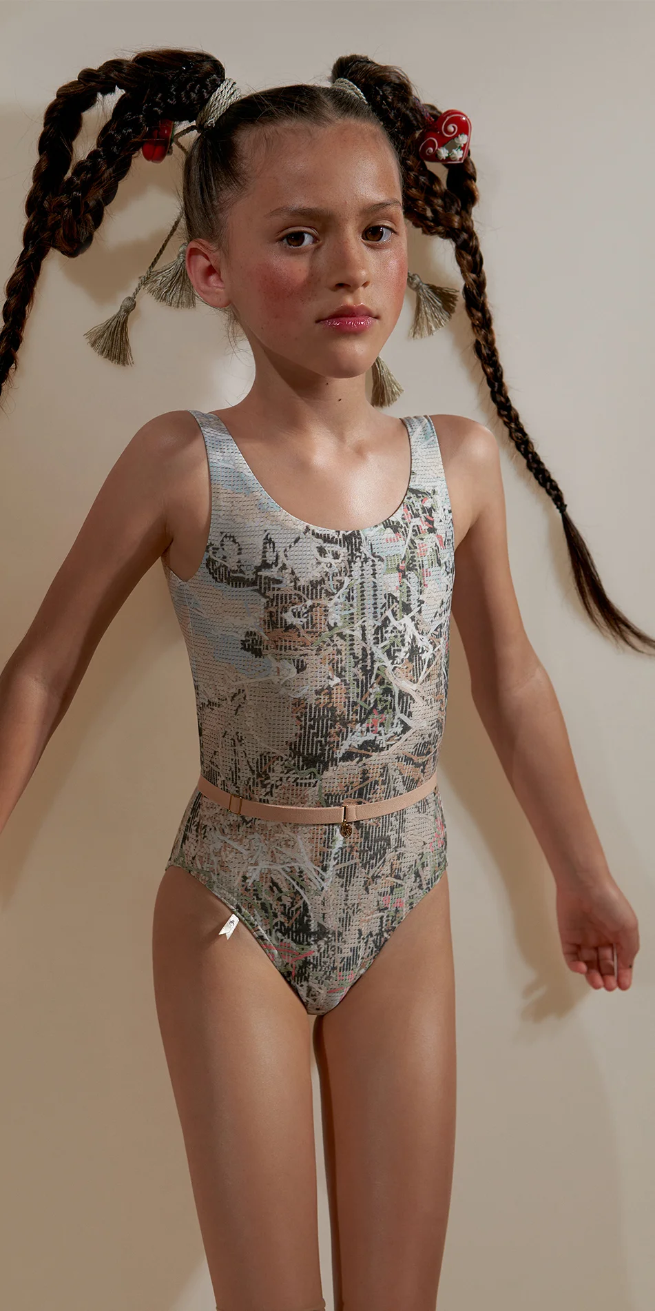 JUNIOR DEER GOBELIN low back leotard multicolor 3