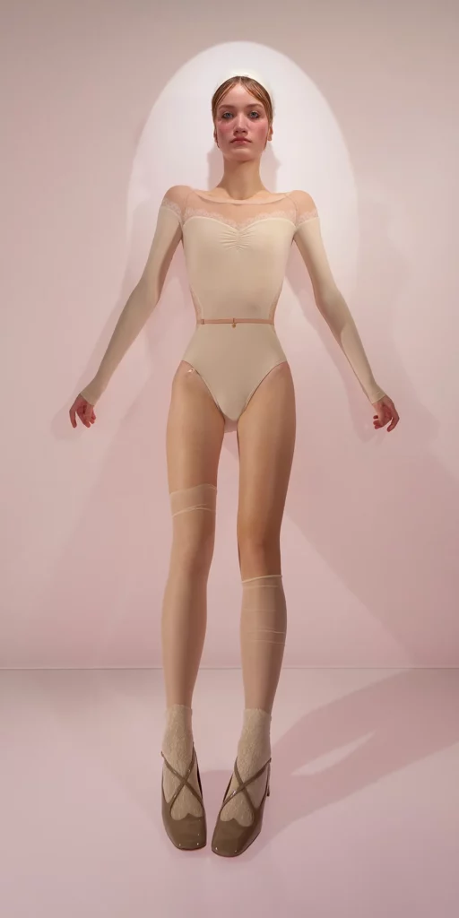 HOURGLASS - lace napkin boatneck leotard - edelweiss – Just