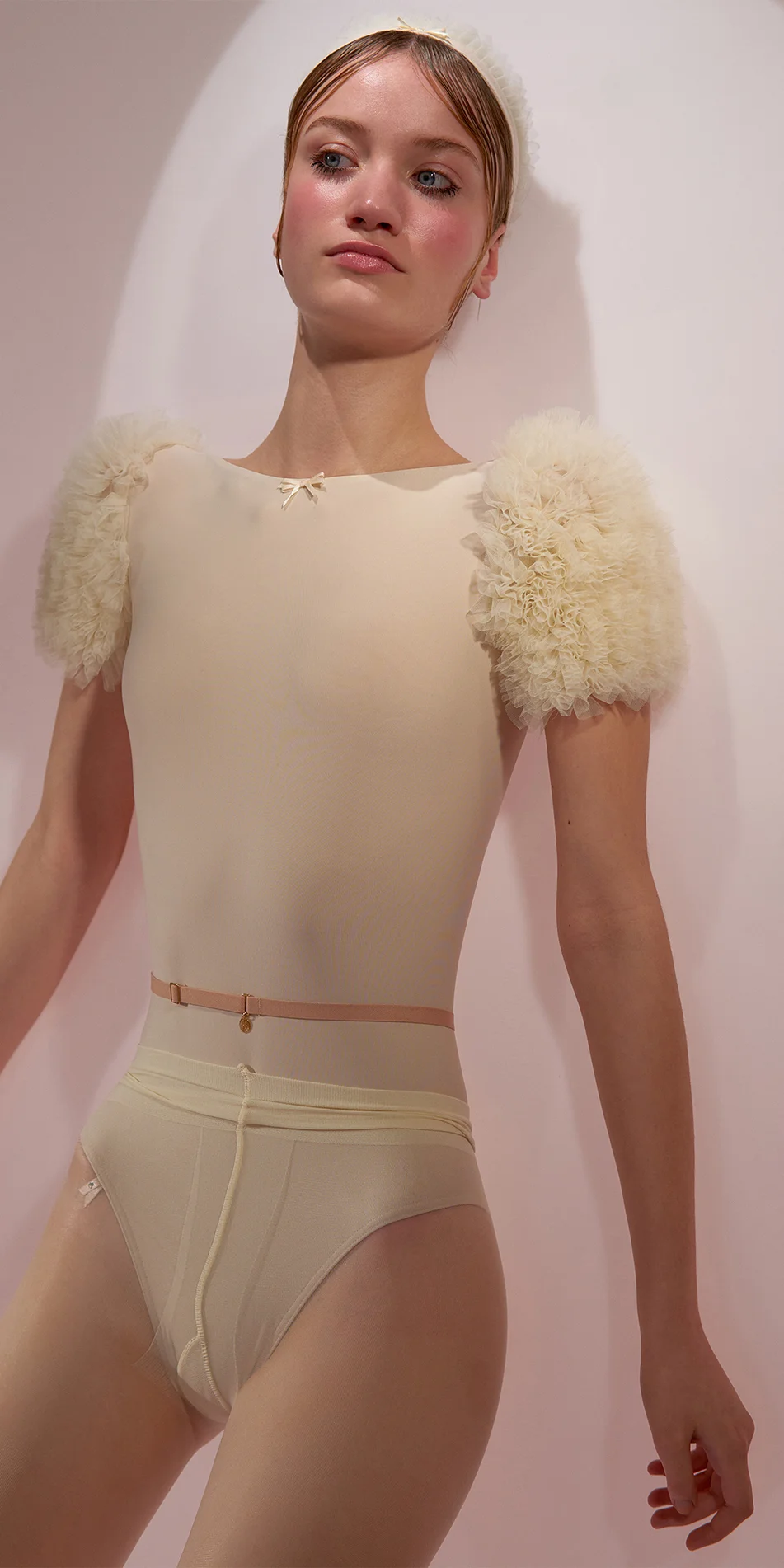 chantilly puff leotard edelweiss