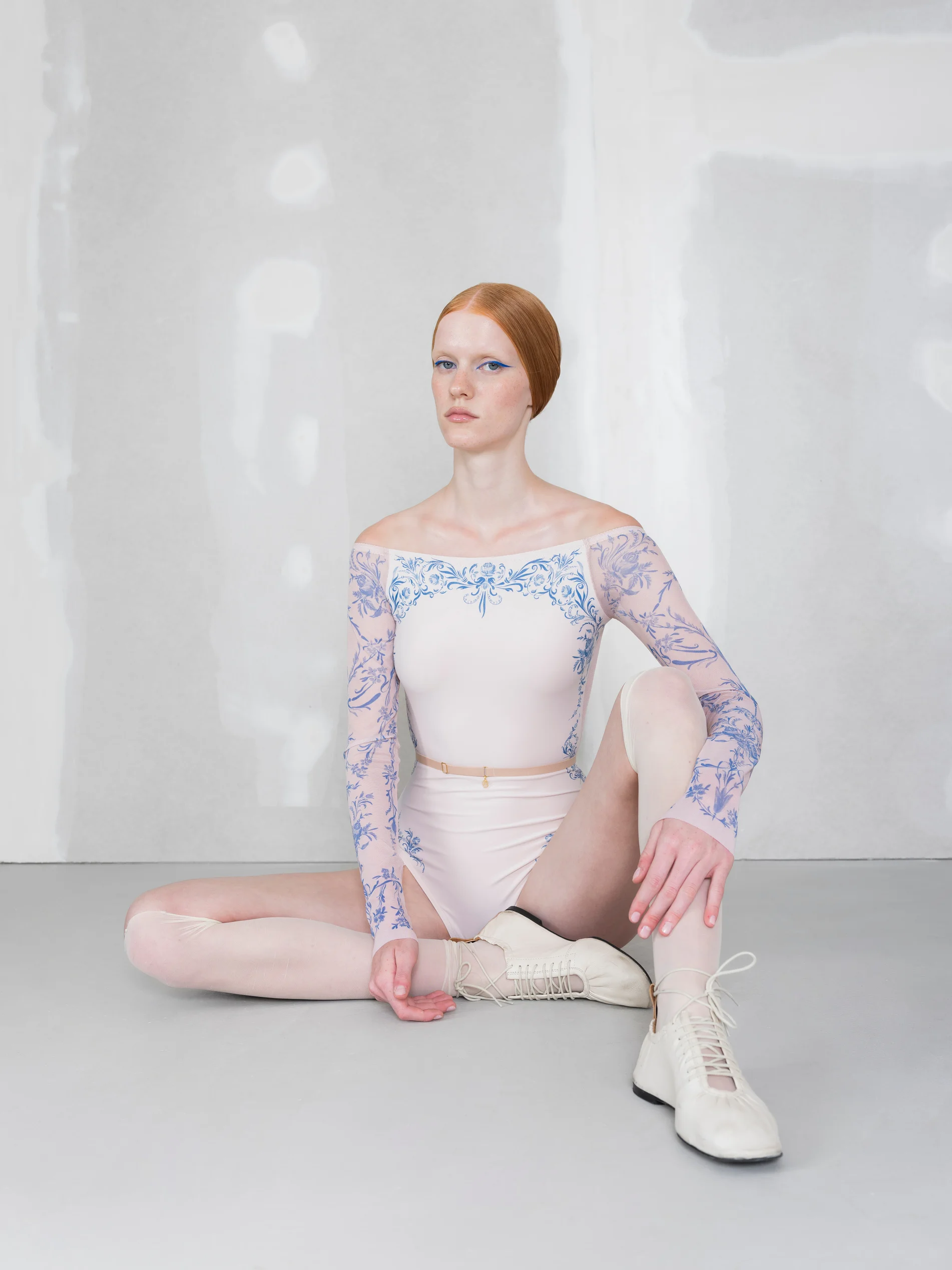 Porcelain skin boatneck long sleeve archive front seat