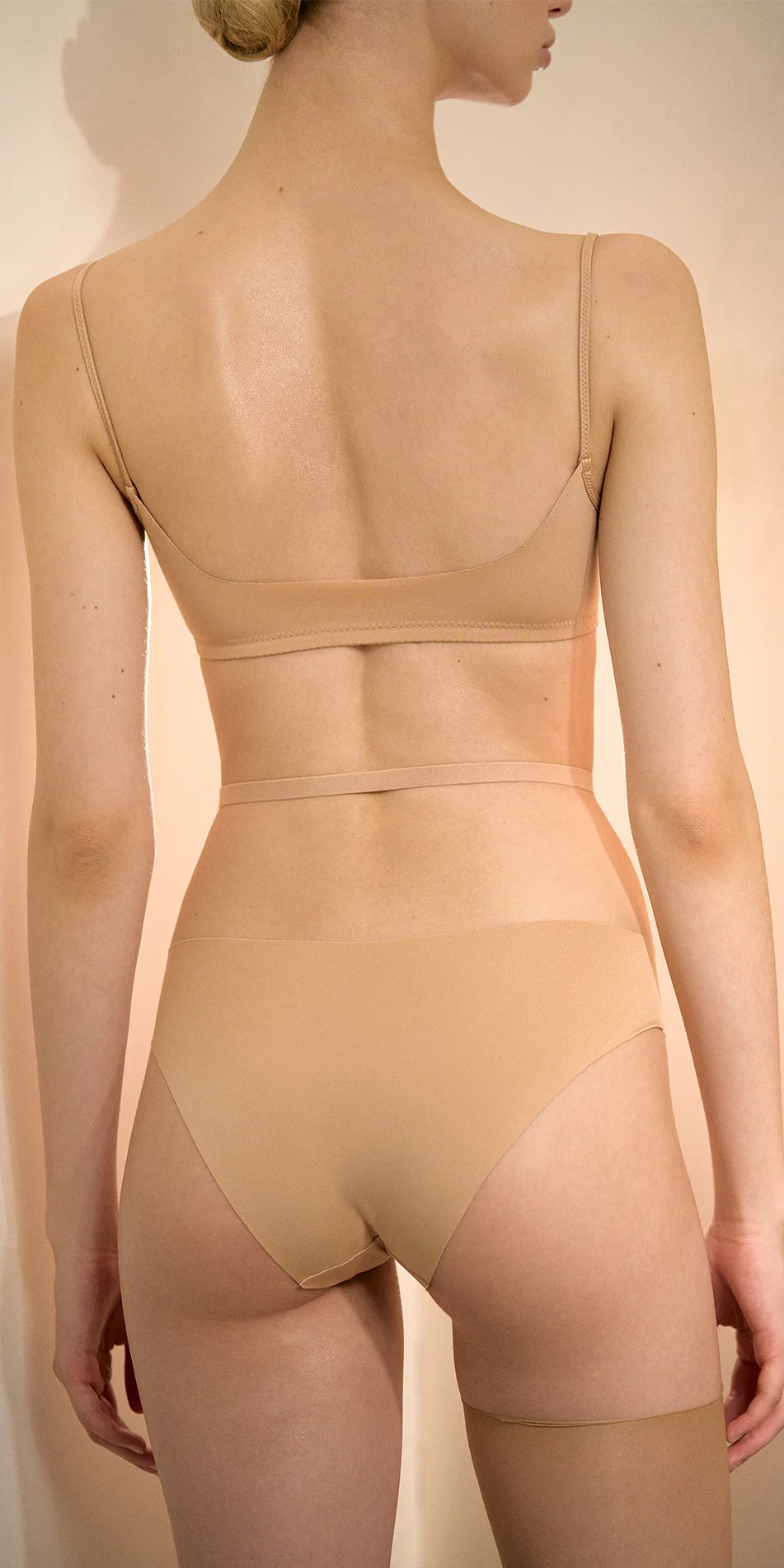 Second skin jersey bralette nude color back cropped