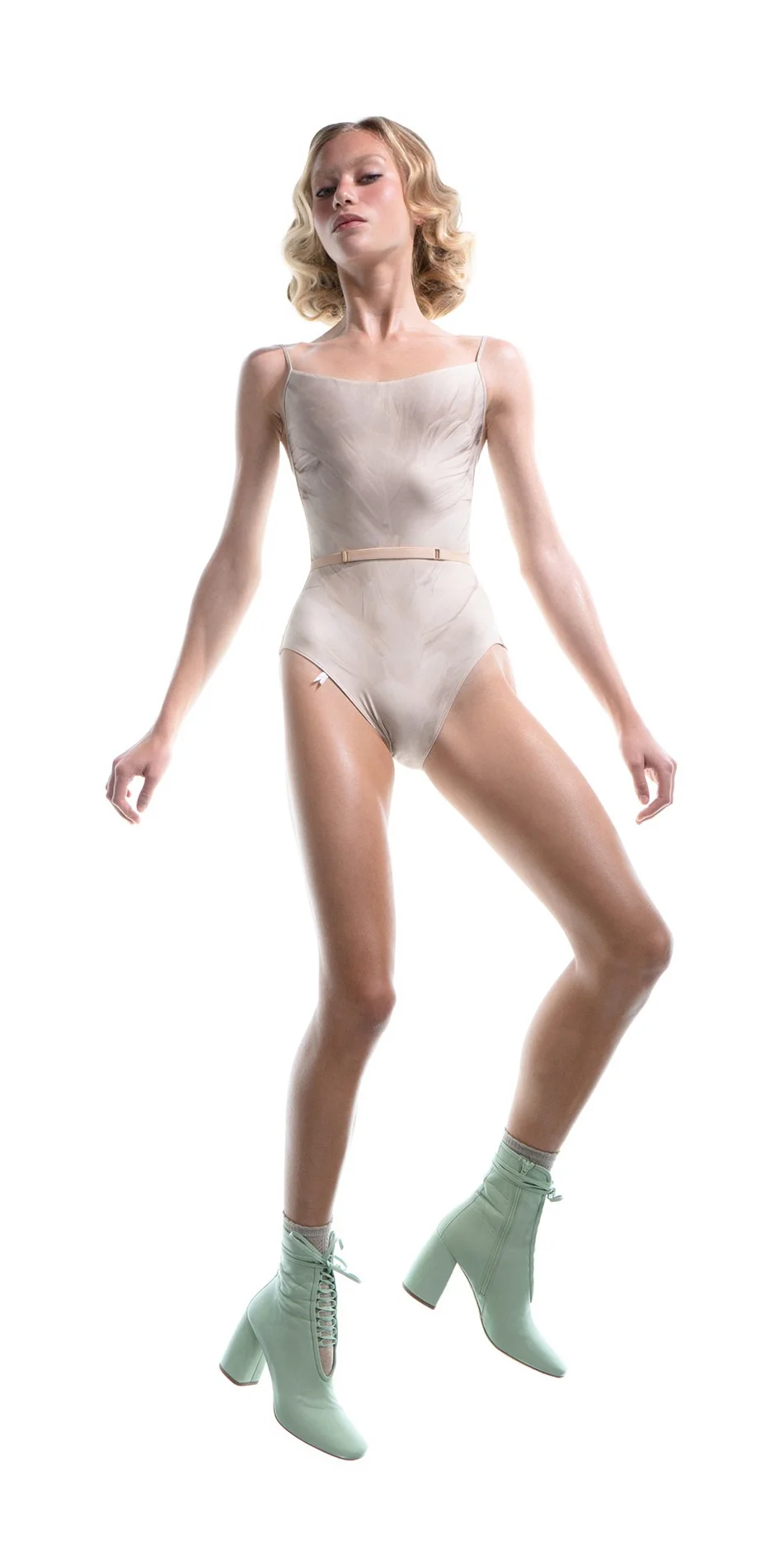 SWAN classic camisole leotard white on